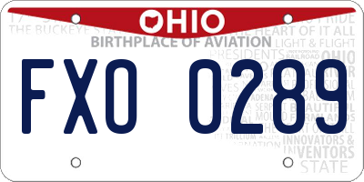 OH license plate FXO0289