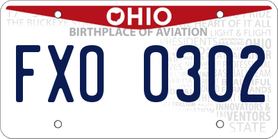 OH license plate FXO0302