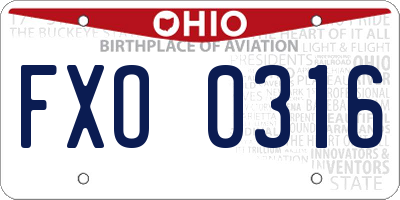 OH license plate FXO0316