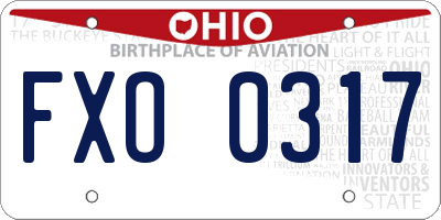 OH license plate FXO0317