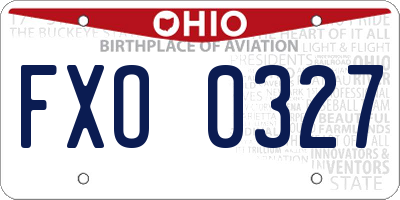 OH license plate FXO0327
