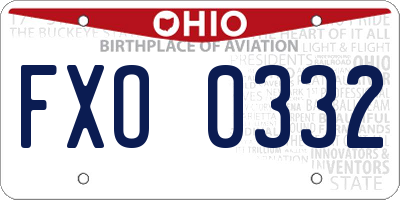 OH license plate FXO0332