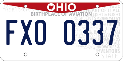 OH license plate FXO0337