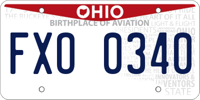 OH license plate FXO0340