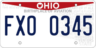 OH license plate FXO0345