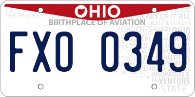 OH license plate FXO0349