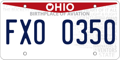 OH license plate FXO0350