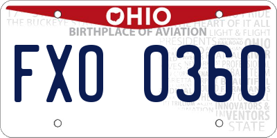 OH license plate FXO0360