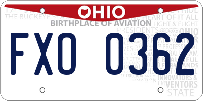 OH license plate FXO0362