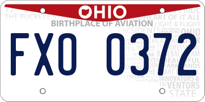 OH license plate FXO0372
