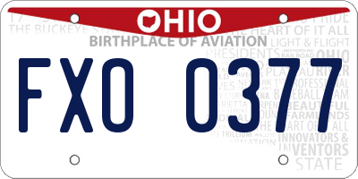 OH license plate FXO0377