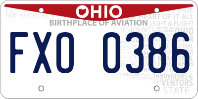OH license plate FXO0386