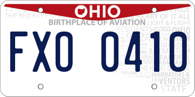 OH license plate FXO0410