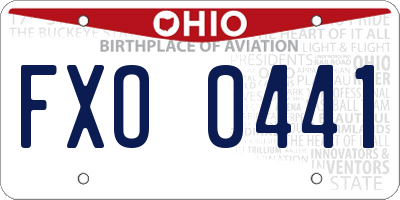 OH license plate FXO0441