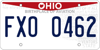 OH license plate FXO0462