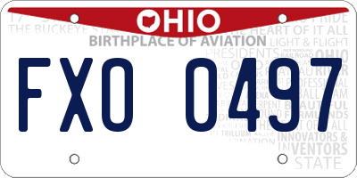 OH license plate FXO0497