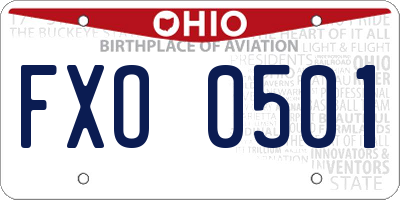 OH license plate FXO0501