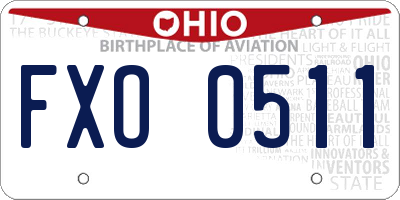 OH license plate FXO0511