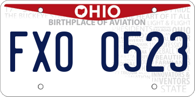 OH license plate FXO0523
