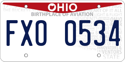 OH license plate FXO0534