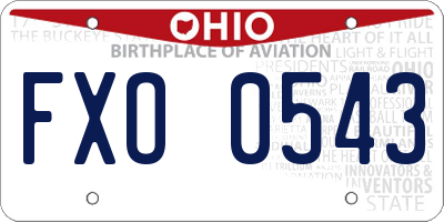 OH license plate FXO0543