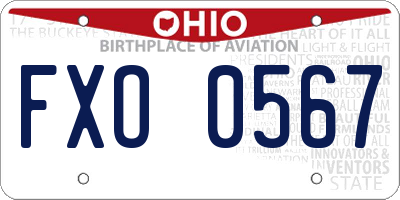 OH license plate FXO0567