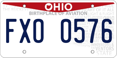 OH license plate FXO0576