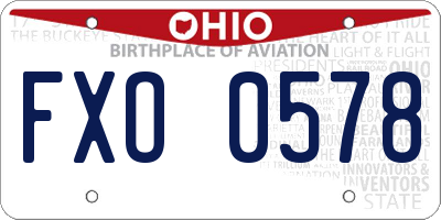 OH license plate FXO0578