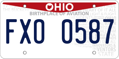 OH license plate FXO0587