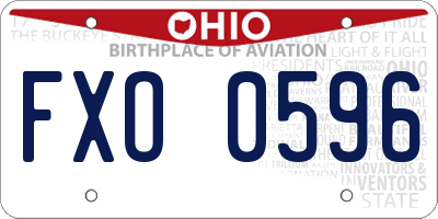 OH license plate FXO0596