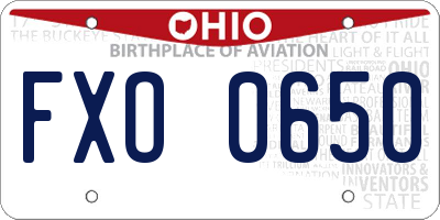 OH license plate FXO0650