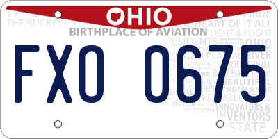 OH license plate FXO0675