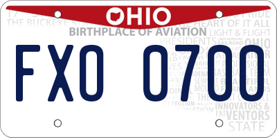 OH license plate FXO0700