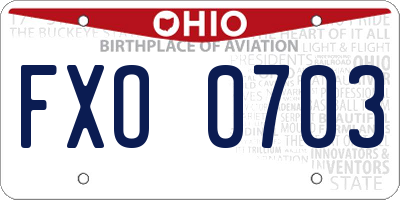 OH license plate FXO0703