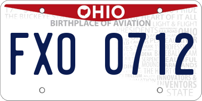 OH license plate FXO0712