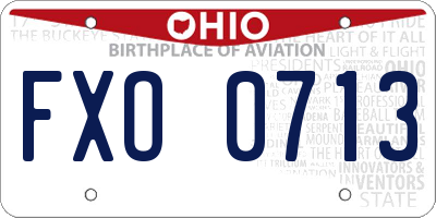 OH license plate FXO0713