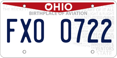 OH license plate FXO0722