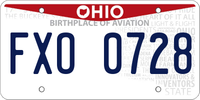 OH license plate FXO0728