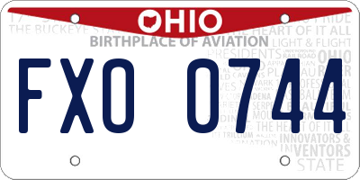 OH license plate FXO0744