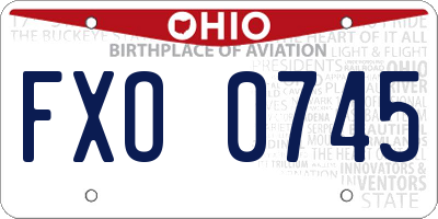 OH license plate FXO0745