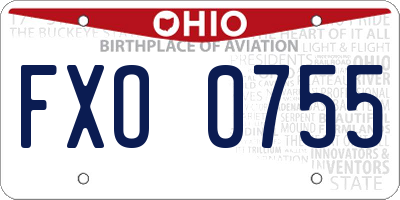 OH license plate FXO0755