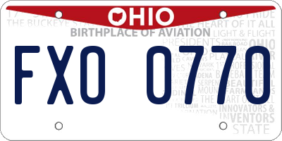 OH license plate FXO0770