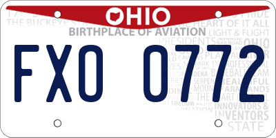 OH license plate FXO0772