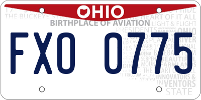OH license plate FXO0775