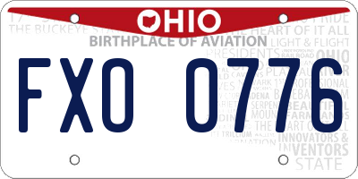 OH license plate FXO0776