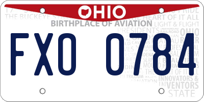 OH license plate FXO0784
