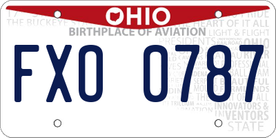 OH license plate FXO0787