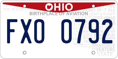 OH license plate FXO0792