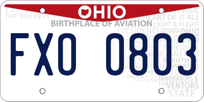 OH license plate FXO0803