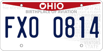 OH license plate FXO0814
